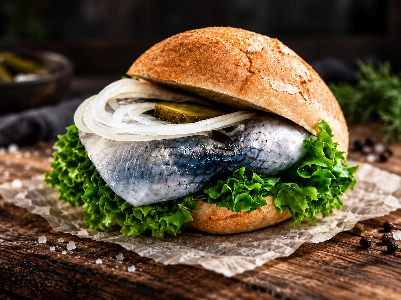 Beispielmotiv für Bismarck-, Seelachs- und Bratheringsbrötchen