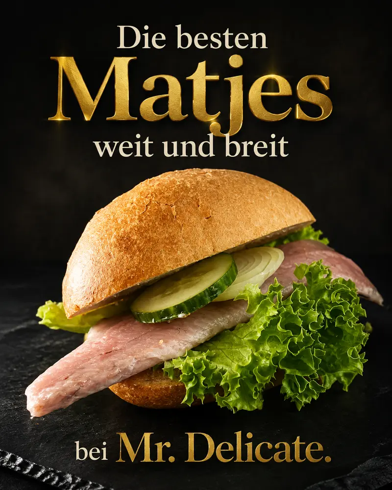 Beispielmotiv: Matjesbrötchen mit Salat und Gurke
